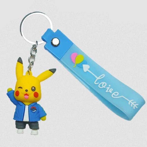 Various silicone keychains with straps